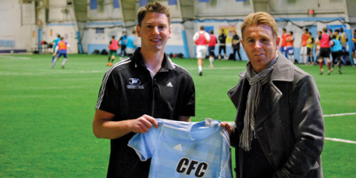 Robin Schuppert (left) and Steve Coxon are two of the three people with ties to Quinnipiac University who have led the startup of Connecticut’s new soccer franchise. 