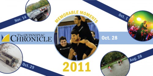 2011 was one of those years that didn’t seem too eventful upon its exit, until we looked back through the Chronicle archives and realized 2011 was actually action-packed. Check out Quinnipiac’s top stories of 2011: from January through December, from concerts at The Bank to construction at Mount Carmel, from arrests to Irene, it’s all here in our new gallery.  –Compiled by Michele Snow, Christine Burroni, Kim Green, Nicole Fano, Sarah Rosenberg, Katherine Rojas, and Meghan Parmentier.