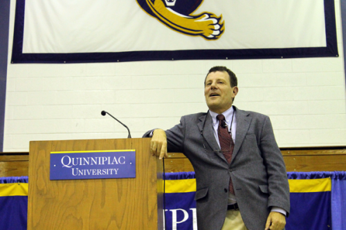 Nicholas Kristof of The New York Times Kristof teaching students how to make a difference in the world.