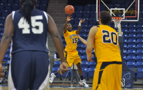 Monmouth 69, Quinnipiac 66Quinnipiac's Felicia Barron releases a shot at the buzzer in the second half of Tuesday's game vs. Monmouth.