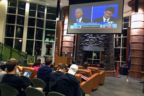 Students react to vice presidential debate