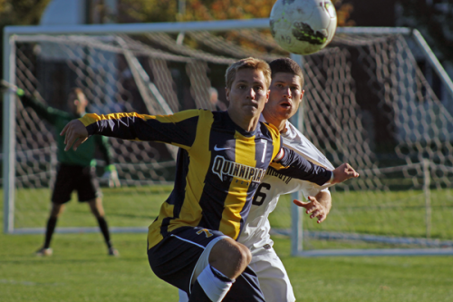 Quinnipiac's Philip Suprise eyes the ball during Thursday's game.