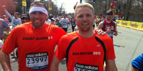Brian (L) and Jim McDonald, two of Jack McDonald's four sons, ran the Boston Marathon on April 15.