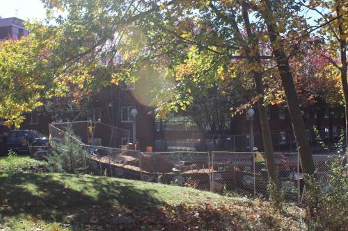 Construction is ongoing behind the Mountainview residence hall.