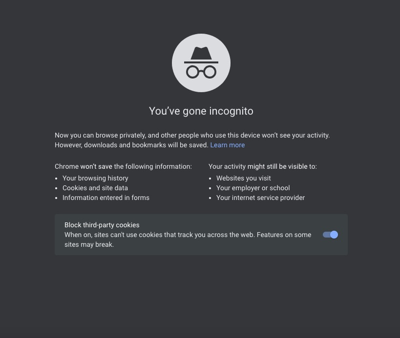 Google's Incognito Mode does not save your search history, but websites can still track the data you create.