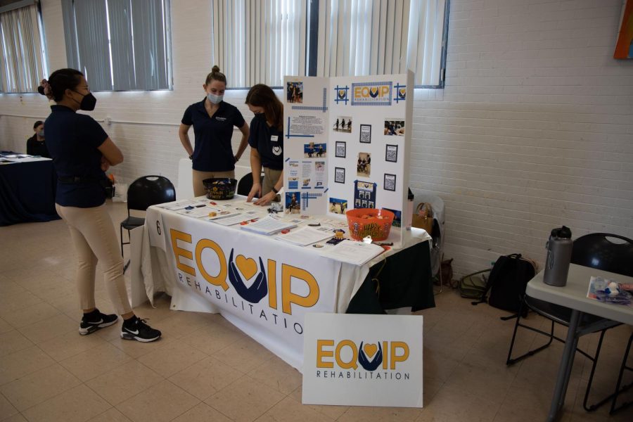EQUIP Rehabilitation had a table at the fair to provide free physical therapy clinic.