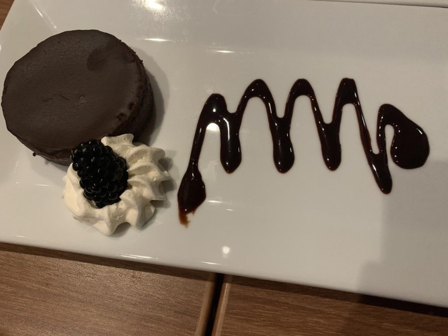 Another beautifully presented dessert, the chocolate torte was tasty, but filling.