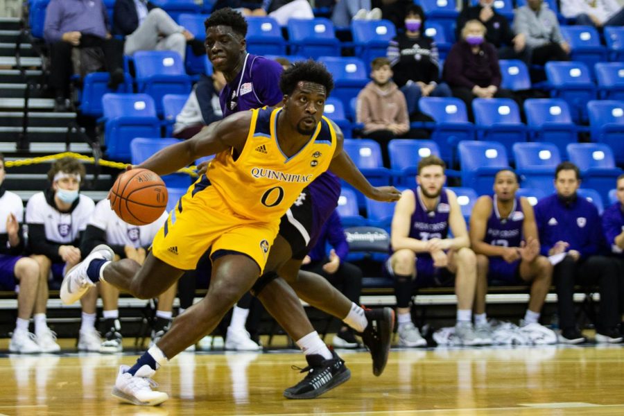 Graduate student forward Kevin Marfos 14 points and 14 rebounds led the Bobcats to a 76-65 win over Central Connecticut State.