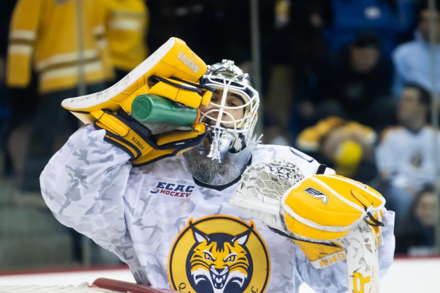 Freshman goaltender Yaniv Perets has a 1.06 goals-against average, which is on pace to set a NCAA record (1.19).