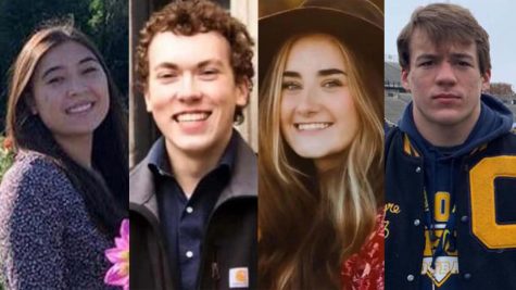 (From left to right) Oxford High School students Hana St. Juliana, Justin Shilling, Madisyn Baldwin and Tate Myre were killed during a school shooting Nov. 30 (Photos from Vsco, Facebook, Twitter)