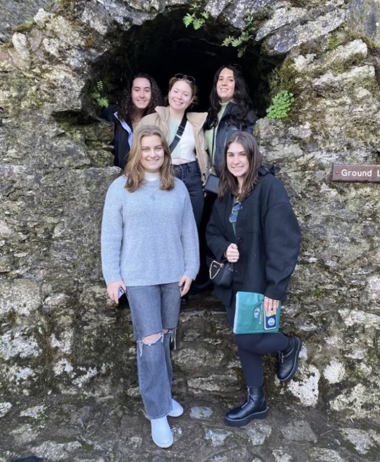 Kaitlyn Fitzgerald (top left), Keirsten Dunn (top middle), Samantha Niblock (top right), Nicole Miller (bottom left) and Amanda Callahan (bottom right) visited Blarney Castle and Gardens in Cork, Ireland. 