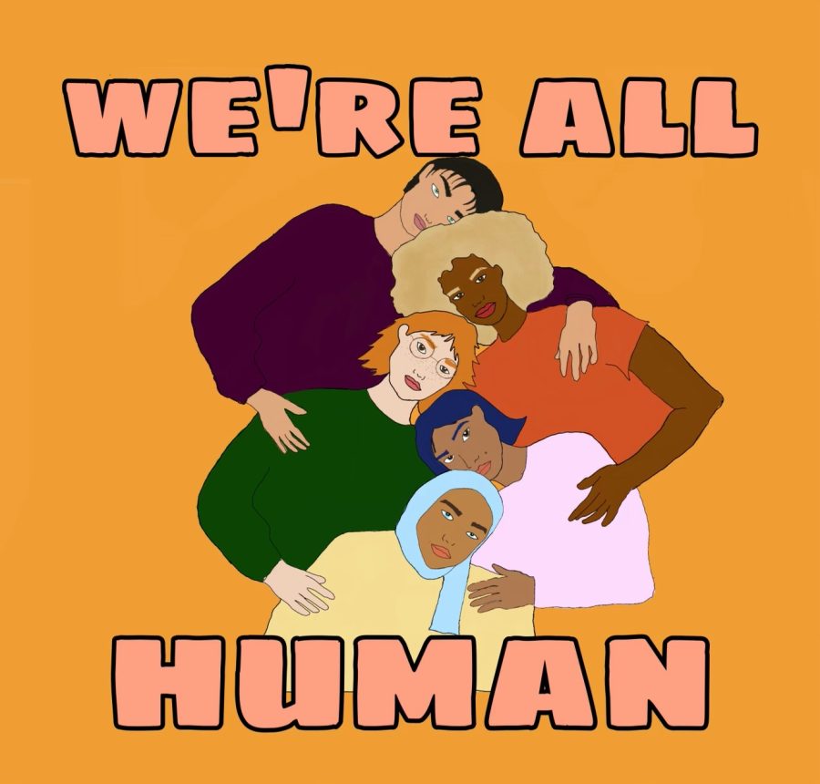 The graphic promoted for the Pronoun Awareness Day event exemplified that were all human. Graphic contributed by Jennifer Greene. 
