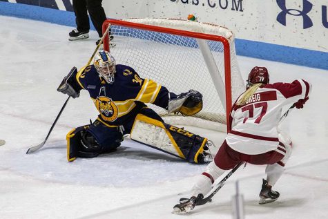 Graduate student goaltender Corinne Schroeder was named ECAC Hockey Goalie of the Month for February after posting a .96 goals against average with a 6-1-0 record in seven games.