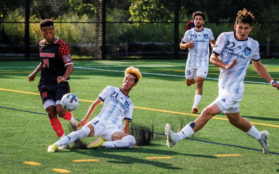 Mens soccer is undefeated at home through three games in Hamden this season. 