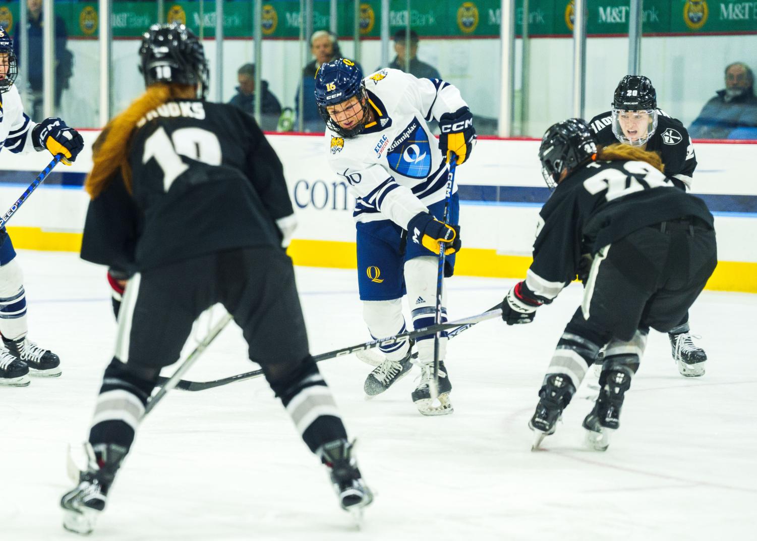 UM Today  Bison quadruple-OT triumph pushes women's hockey closer