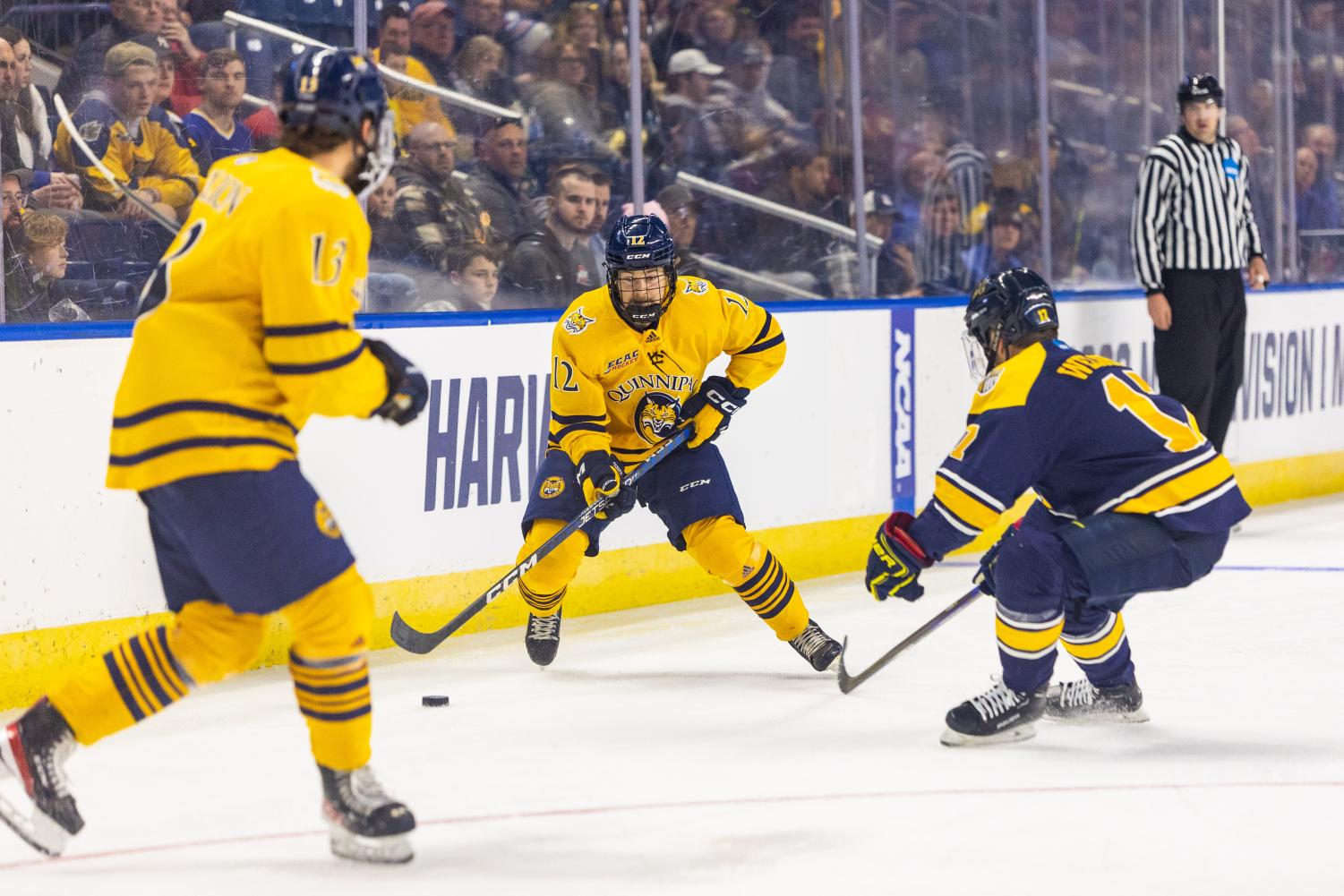 Quinnipiac's Bobcats hope to clinch the title at Frozen Four