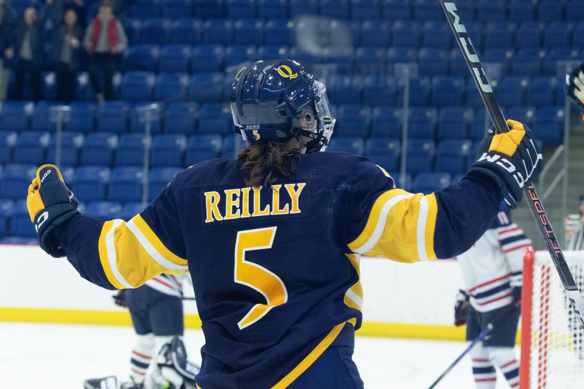 Graduate defender Kate Reilly scored the game-winning goal in Quinnipiac 4-3 exhibition win over UConn.
