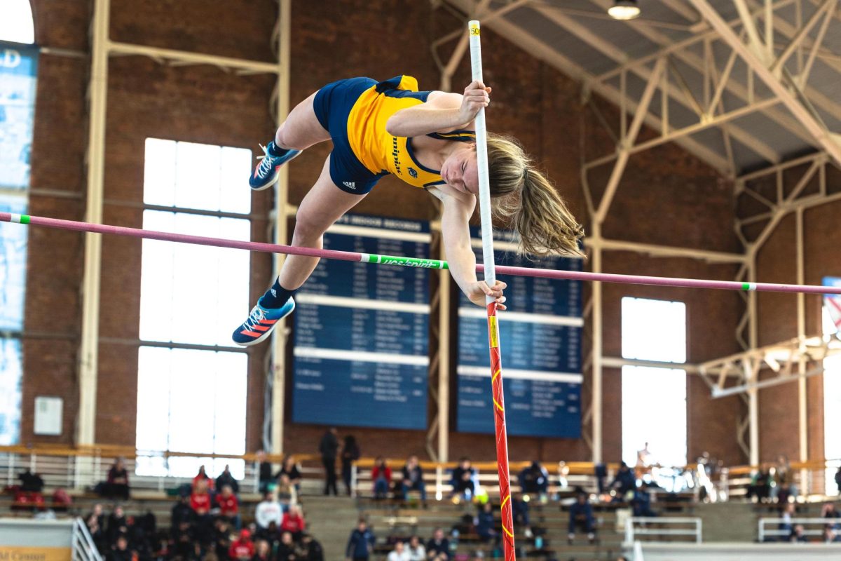 Sophomore Erin Brennan won the pole vault title at the 2022-23 MAAC Indoor Track and Field Championships.