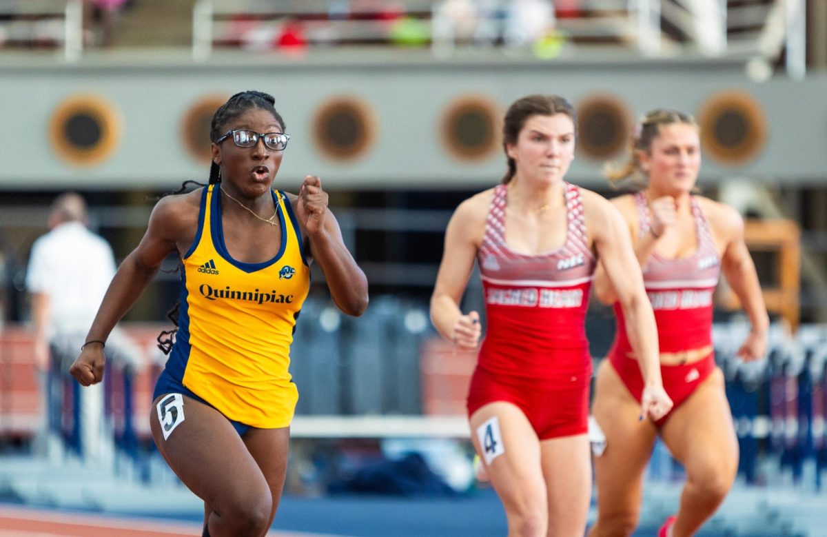 Sophomore sprinter Nyasia Dailey competes at the Yale Season Opener meet on Dec. 9, 2023. 