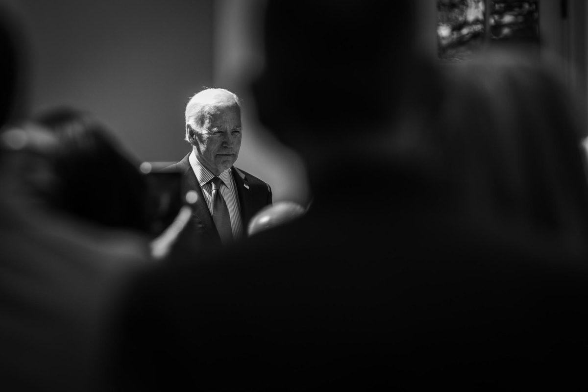 U.S. President Joe Biden enters the Rose Garden during a speaking event on April 21, 2023.