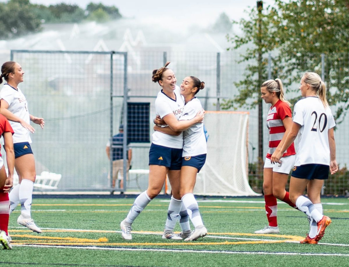 Junior forward Morgan Cupo celebrates after scoring against Sacred Heart on Sept. 7.