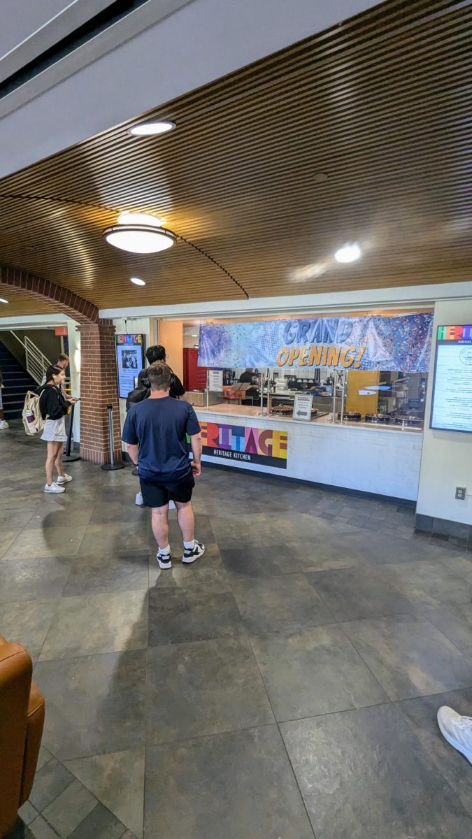 Students line up for the newly opened Heritage Kitchen.
