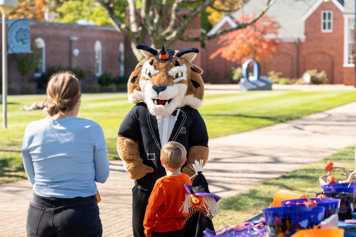 Boomer the Bobcat makes an appearance and visits the community to share the Halloween season.