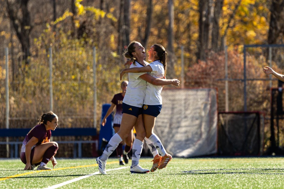 Senior midfielder Aisling Spillane celebrates after scoring in the MAAC quarterfinals against Iona on Nov. 3.