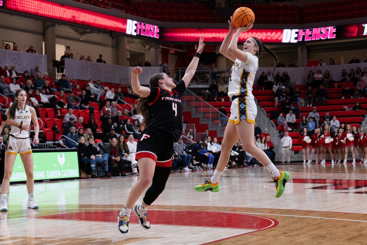 Freshman guard Gal Raviv shoots a jump shot against Fairfield on Jan. 30, 2025.