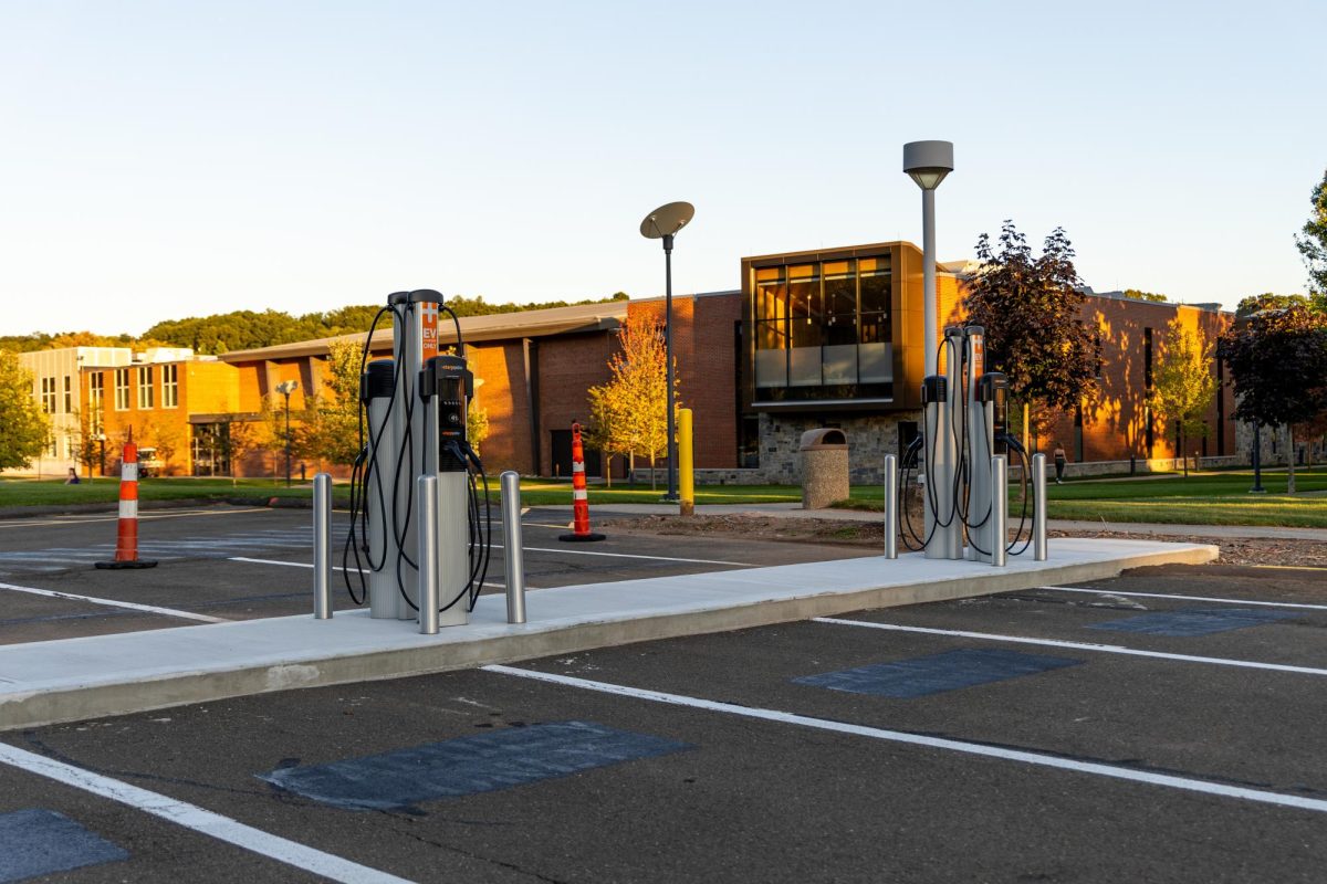 Quinnipiac charges 30 cents per kilowatt at the electric vehicle chargers.