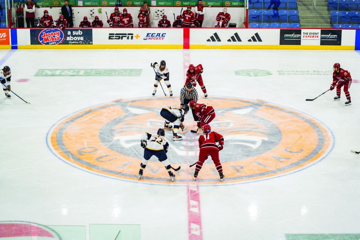 Women's ice hockey will face Harvard in the opening round of the ECAC Tournament on Feb. 22.