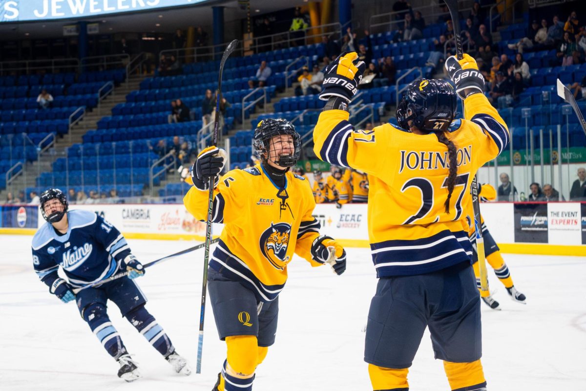 Quinnipiac women’s ice hockey shake off nerves to narrowly edge past Maine Black Bears 3-2