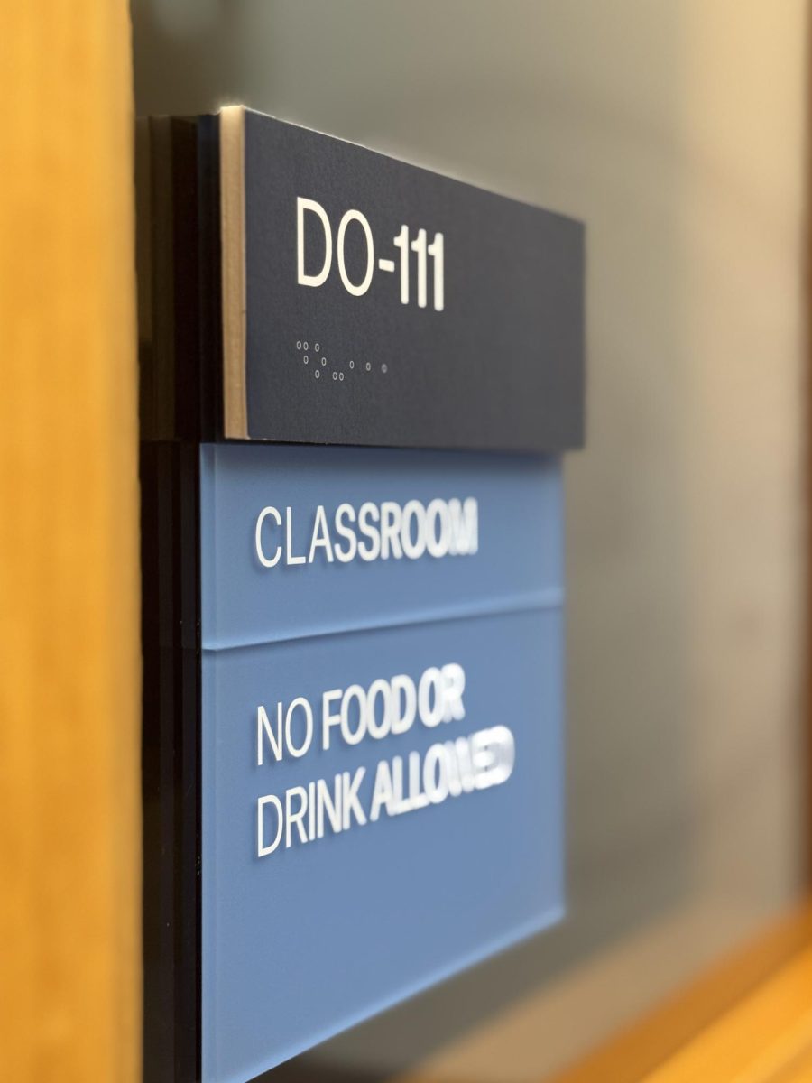 Temporary room number plaques in The DOME have improper Braille signage. 