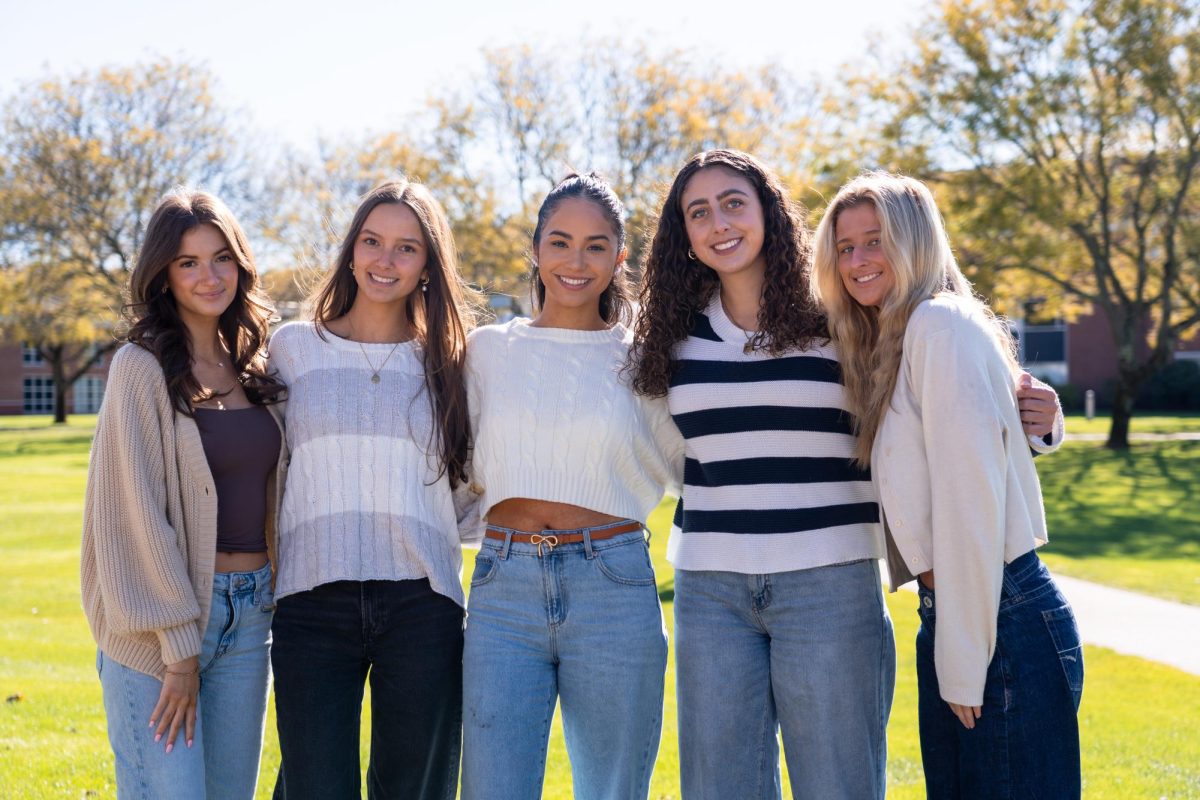 From left to right Women’s Sideline Society eboard members: PR & Marketing Jordyn Yaroshyk, Vice President Sofia Troscianecki, President Maria Keegan, Secretary Melina Fricchione and Treasurer Anya Horne.
