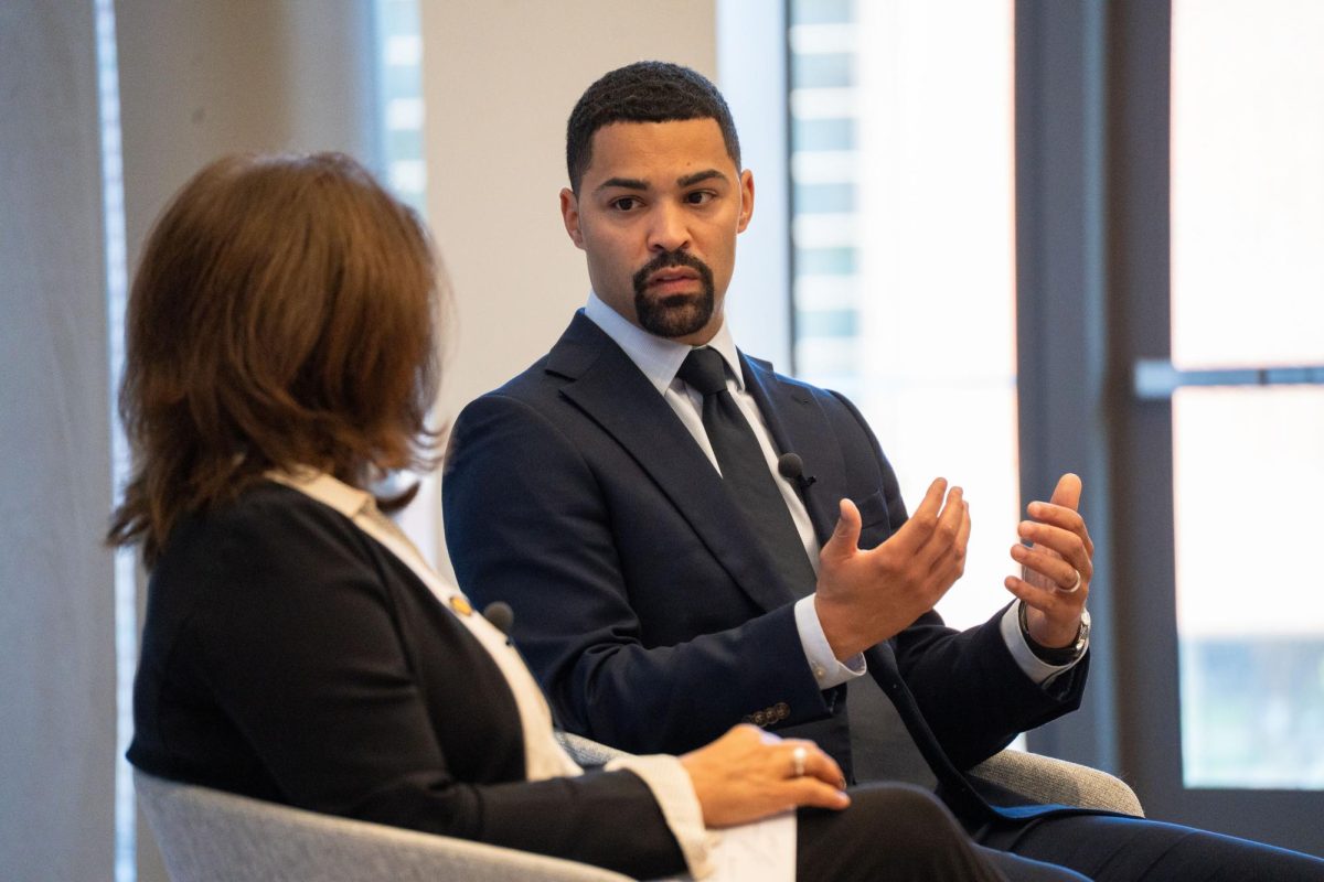 Connecticut State Treasurer Erick Russell speaks at Quinnipiac University on Oct. 21.