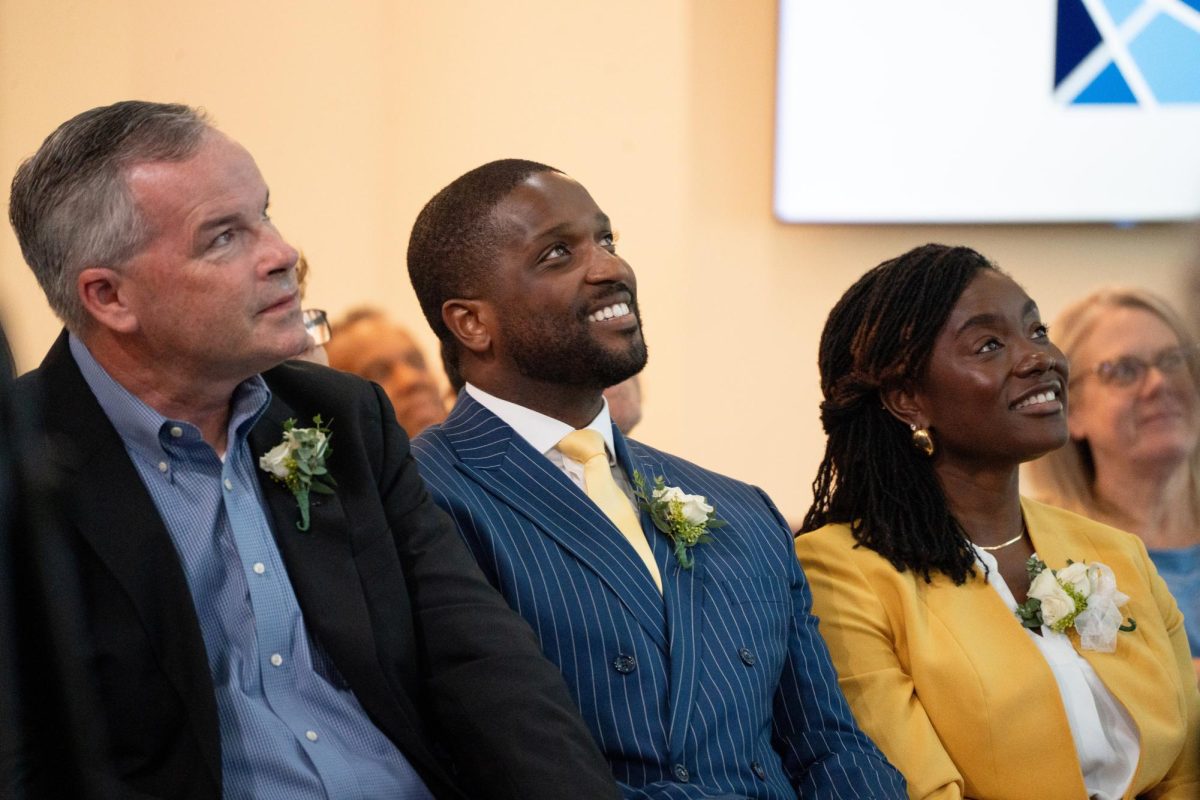 From left to right School of Communications Hall of Fame inductees: Tim Beach, Ike Ejiochi and Mercy Quaye. 
